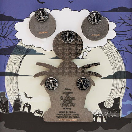 NBC Jack Skellington Mixed Emotions Pin Set- back of pin