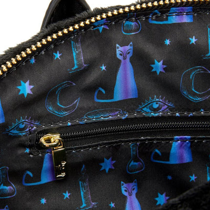 Hocus Pocus Binx Candle Crossbody Bag- inside lining print