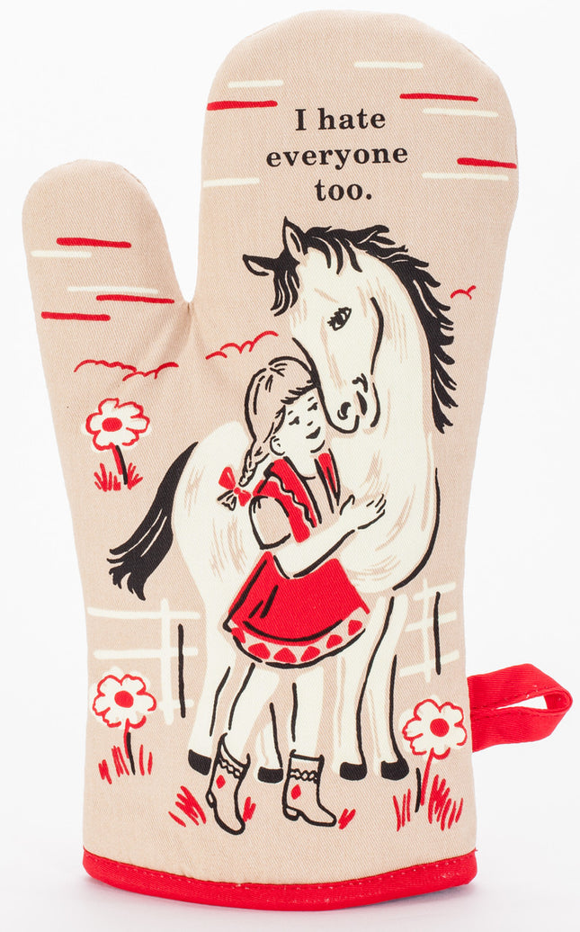 I Hate Everyone Too Oven Mitt- front view