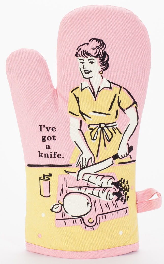 I've Got A Knife Oven Mitt- front view