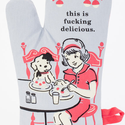 Fucking Delicious Oven Mitt- front view