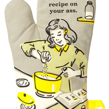 Droppin' A Recipe Oven Mitt- front view