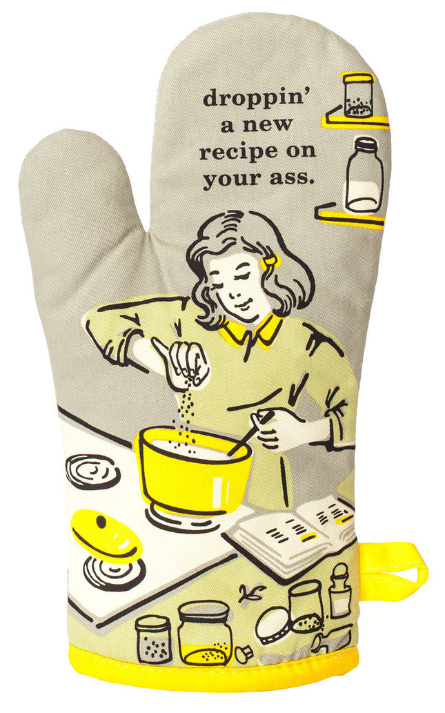 Droppin' A Recipe Oven Mitt- front view
