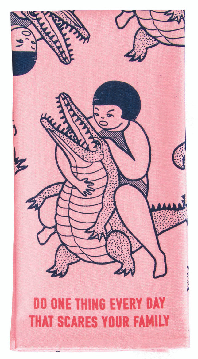 Scares Your Family Dish Towel- folded