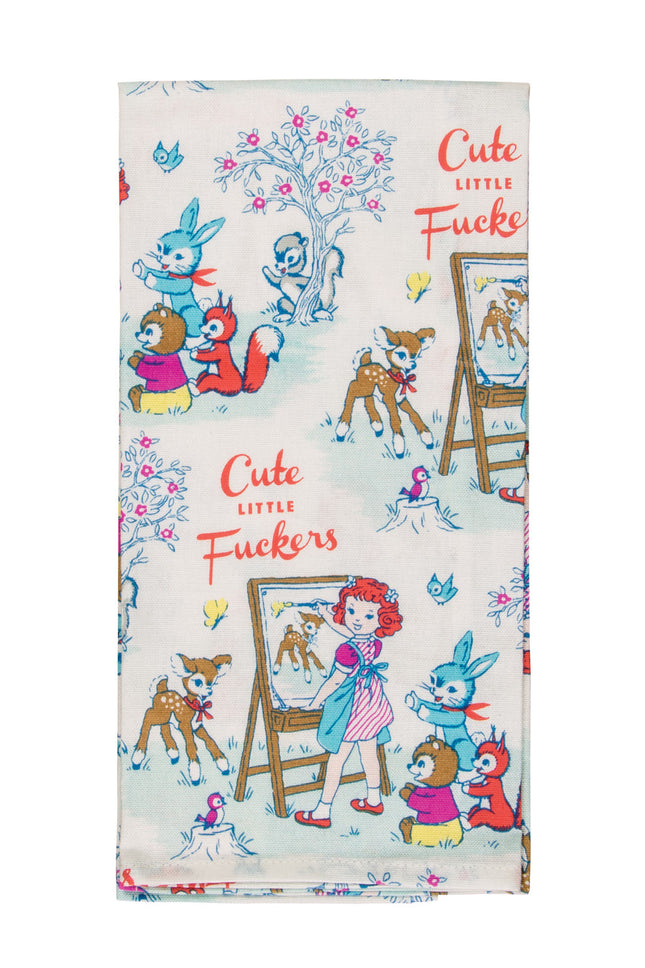 Cute Little Fuckers Dish Towel- folded