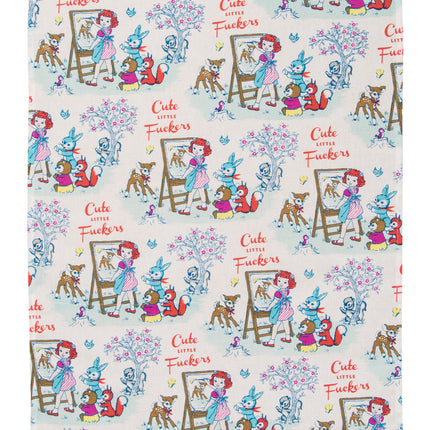 Cute Little Fuckers Dish Towel- unfolded
