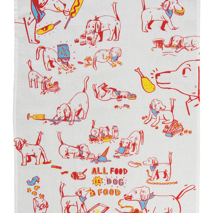 All Food Is Dog Food Dish Towel- unfolded