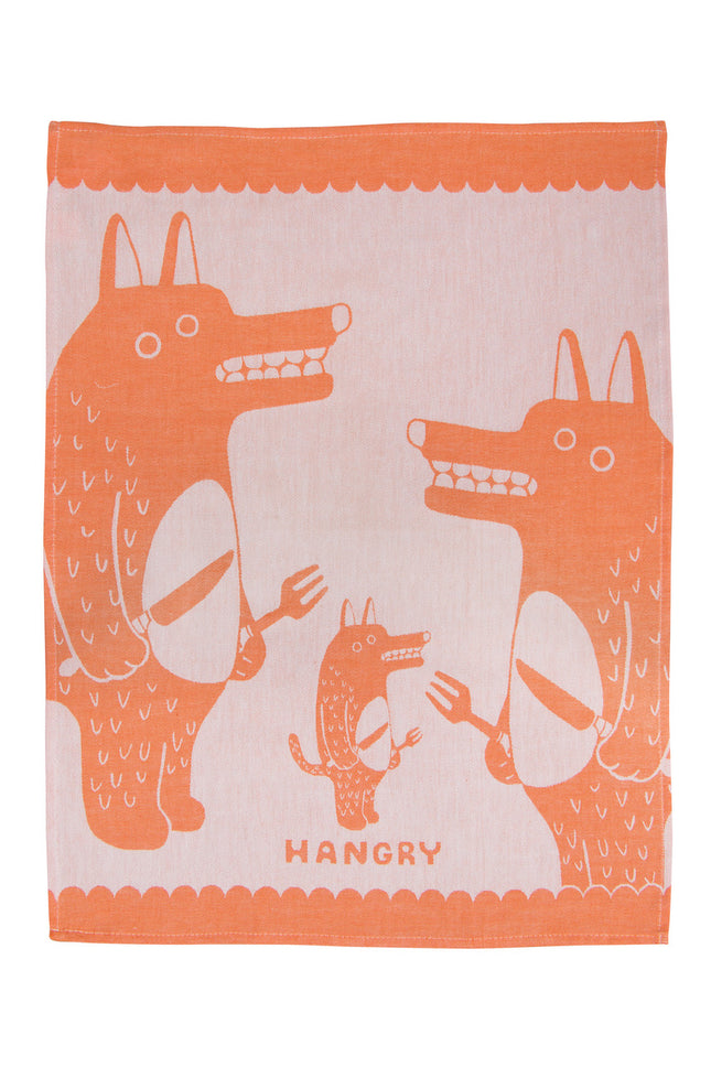 Hangry Dish Towel- unfolded