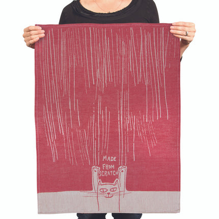 Made from Scratch Dish Towel- held by model