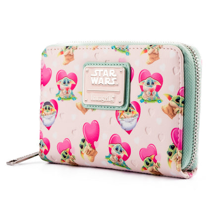 Star Wars Mandalorian Grogu Valentines Wallet- angled view
