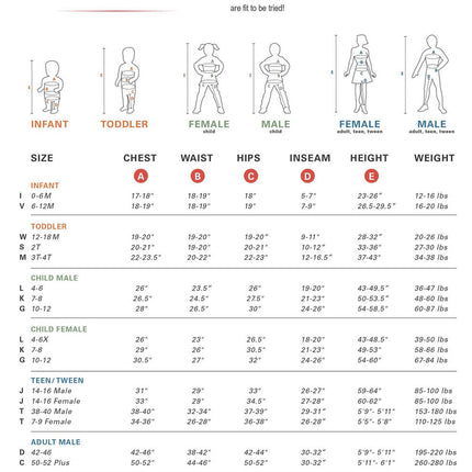 Red Power Ranger Plus Costume- size chart