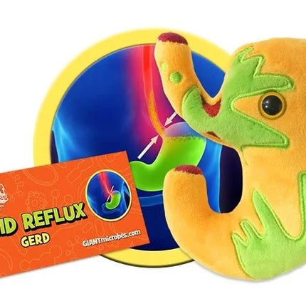 acid reflux plushie with informational tag