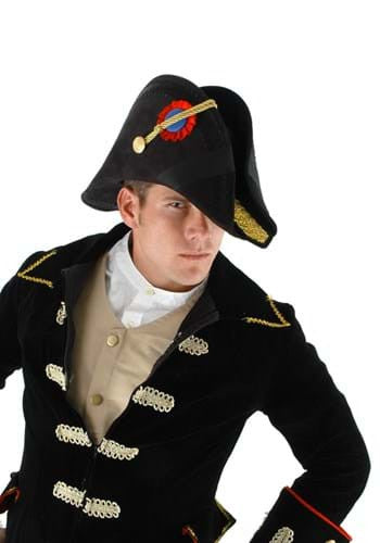 Admiral Bicorn Hat- worn by model up close
