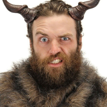 Small Dark Brown Beast Horns- worn by man