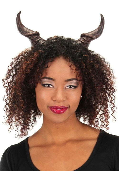 Small Dark Brown Beast Horns- worn by woman