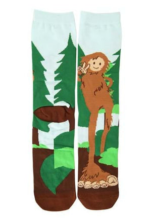 Bigfoot Adult Socks- laid flat front and back view