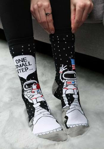 Foot Forward Astronaut Socks- worn by model