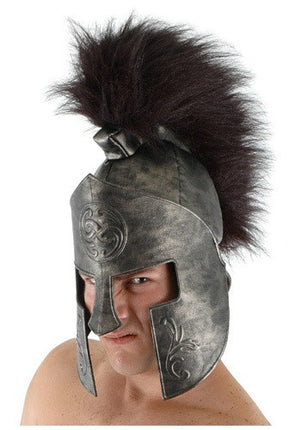 Adult Spartan Helmet- worn by model close up