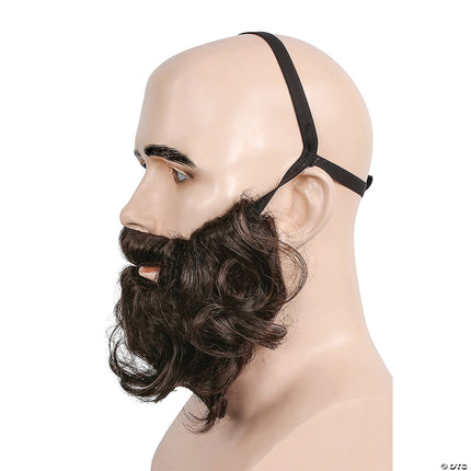 Biblical Beard with Mustache- brown, side view