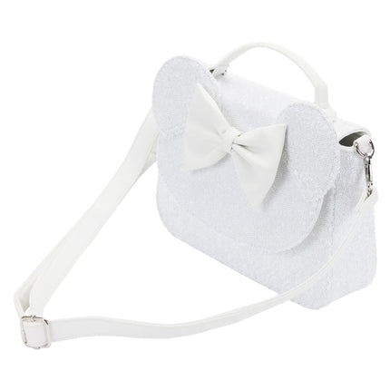 Minnie Mouse Sequin Wedding Crossbody Bag- side view with strap