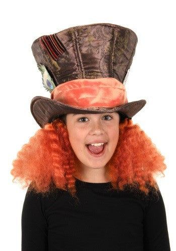 Alice in Wonderland- Child Mad Hatter Hat with Hair- worn by child model