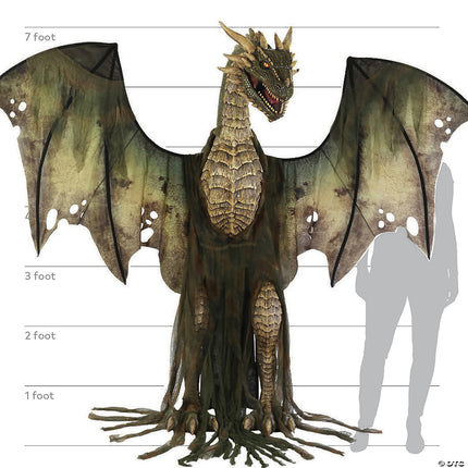 Animated 7ft Dark Forest Dragon- size comparison