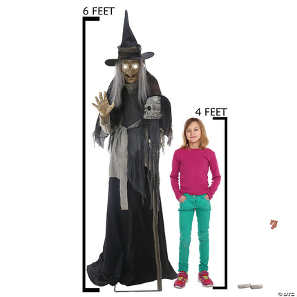 Animated Lunging Haggard Witch- size comparison