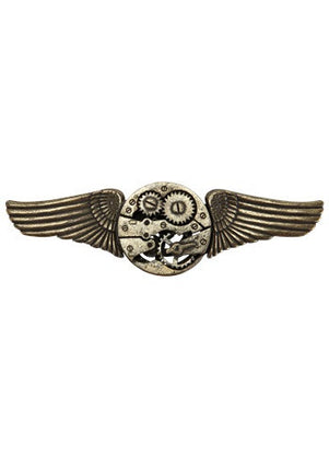Antique Gear Wings Pin
