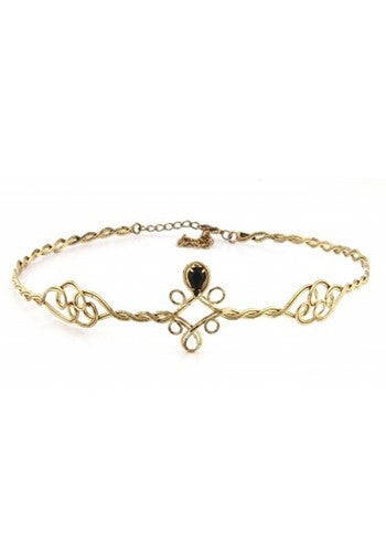 Antique Gold/Black Circlet Adjustable- on white background