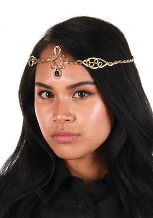 Antique Gold/Black Circlet Adjustable- worn by model