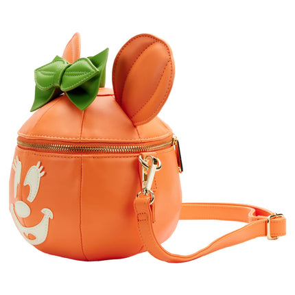 Minnie Mouse Pumpkin Figural Glow In The Dark Crossbody Bag- side view
