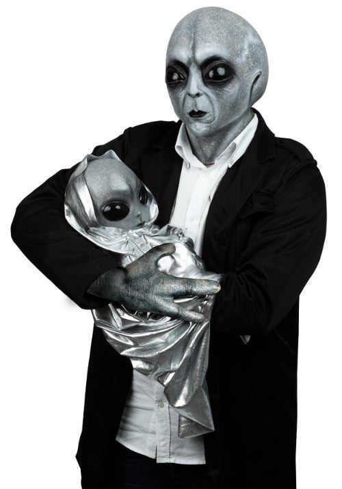 Area 51 Alien Baby Prop/ Puppet- held by model