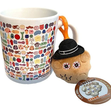 Coffee Mug with Caffeine Keychain outside of packaging