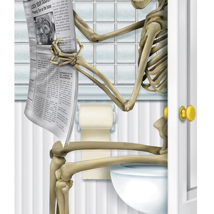 SKELETON RESTROOM DOOR COVER