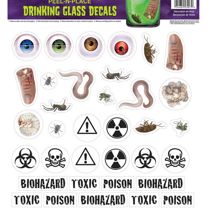 DRINKING GLASS DECALS PEEL N P