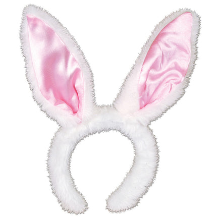 BUNNY EARS WHITE W PINK SATIN