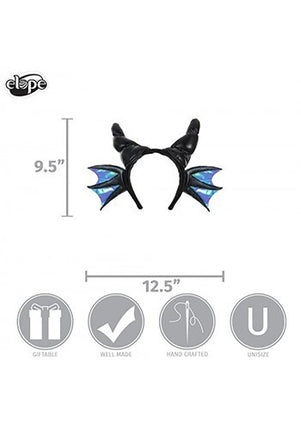 Black Dragon Horns Headband- measurements
