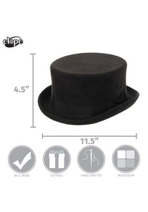 Black John Bull Top Hat- measurements