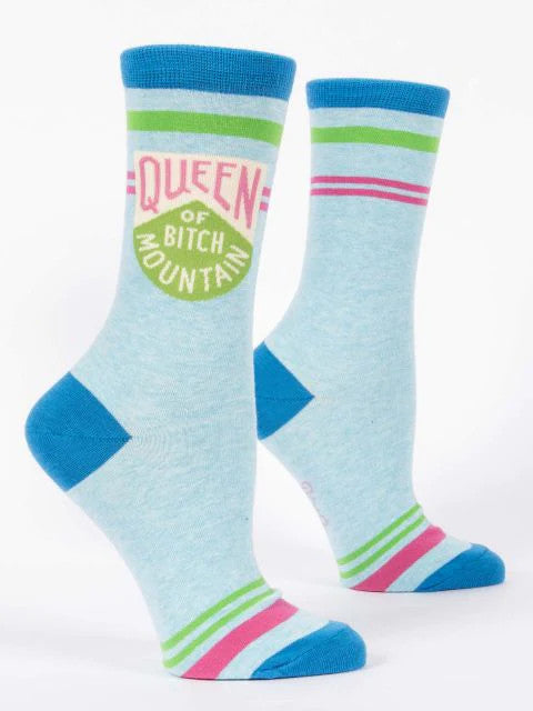 Queen of Bitch Mountain Crew Socks- side view