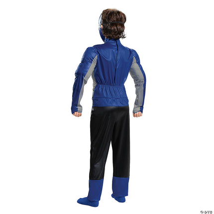 Power Rangers- Blue Ranger Beast Muscle Child Costume- back view
