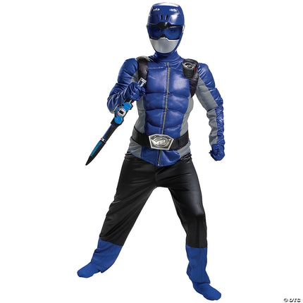 Power Rangers- Blue Ranger Beast Muscle Child Costume- front view 2