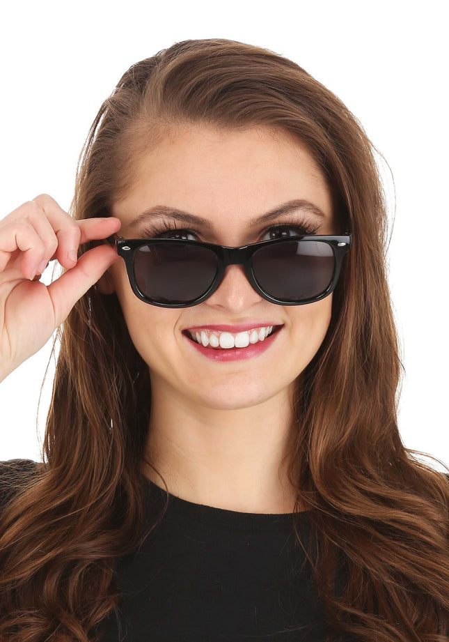 Black Blues Glasses- worn by female model