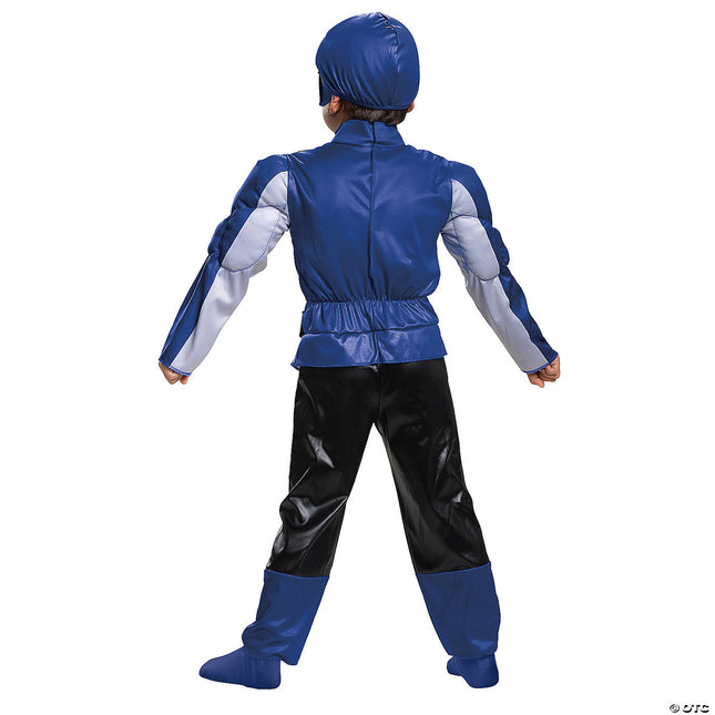 Toddler Blue Power Ranger Beast Muscle Costume- back view