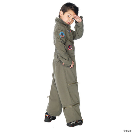 Kid's Top Gun Flight Suit Costume- back view