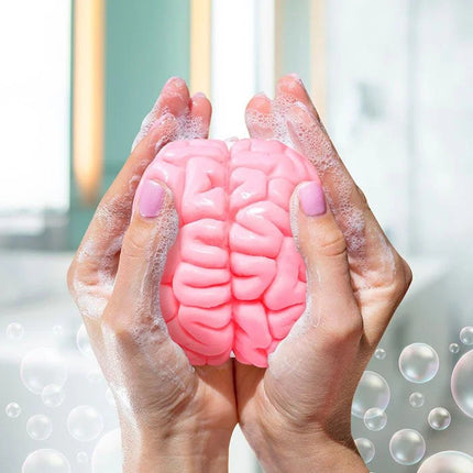 brainwashed soap held by model