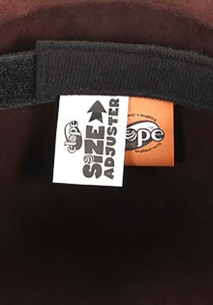 Brown Derby Hat- size adjuster inside