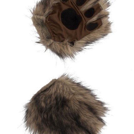 Brown Fingerless Paws Gloves