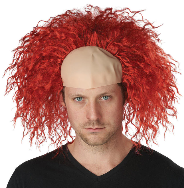 Red Clown Pattern Baldness Wig