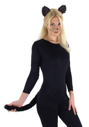 Black Cat Ears & Tail Kit- worn by model