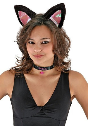 Cat Ears, Collar and Tail Kit Black & Pink- worn by model